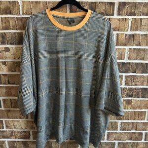 ASOS Plaid Blouse with Yellow Accents